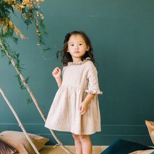 Linen Dress with Buttons